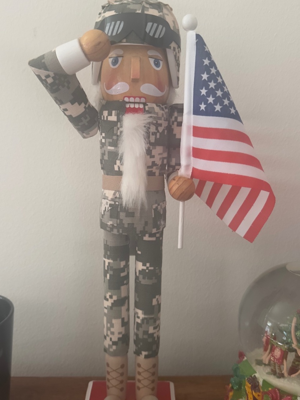 Vintage Christmas Military Camo nutcracker army Patriotic decorations decor